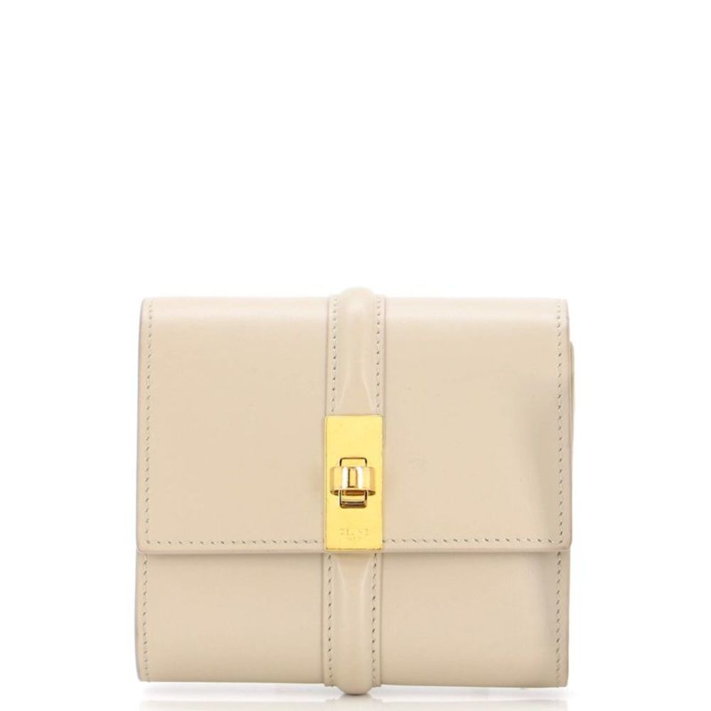 Celine 16 Trifold Wallet Leather Small Neutral
